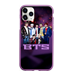 Чехол iPhone 11 Pro матовый BTS, цвет: 3D-фиолетовый