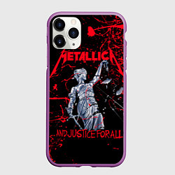 Чехол iPhone 11 Pro матовый Metallica, цвет: 3D-фиолетовый