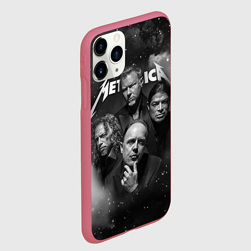 Чехол iPhone 11 Pro матовый Metallica / 3D-Малиновый – фото 2