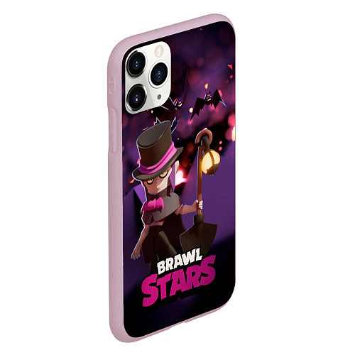 Чехол iPhone 11 Pro матовый Brawl stars Mortis Мортис / 3D-Розовый – фото 2