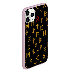 Чехол iPhone 11 Pro матовый Руны, цвет: 3D-розовый — фото 2
