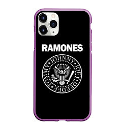 Чехол iPhone 11 Pro матовый RAMONES, цвет: 3D-фиолетовый