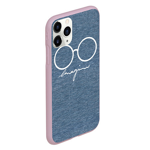 Чехол iPhone 11 Pro матовый Imagine John Lennon / 3D-Розовый – фото 2