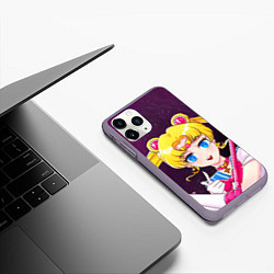 Чехол iPhone 11 Pro матовый Sailor Moon, цвет: 3D-серый — фото 2