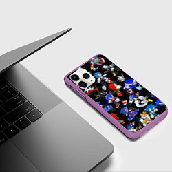 Чехол iPhone 11 Pro матовый Sonic паттерн, цвет: 3D-фиолетовый — фото 2