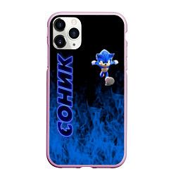 Чехол iPhone 11 Pro матовый SONIC, цвет: 3D-розовый