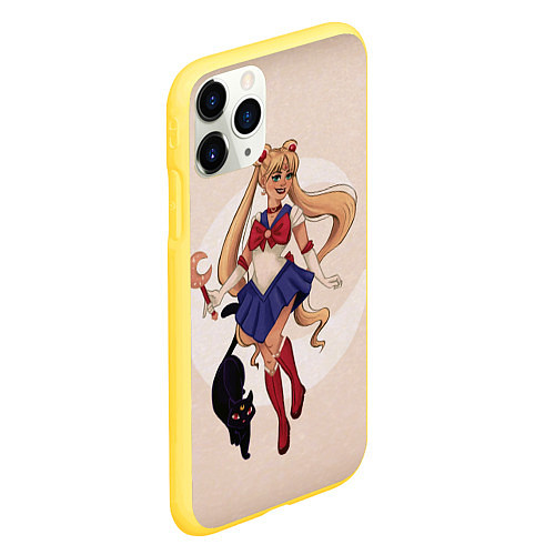 Чехол iPhone 11 Pro матовый Sailor Moon / 3D-Желтый – фото 2