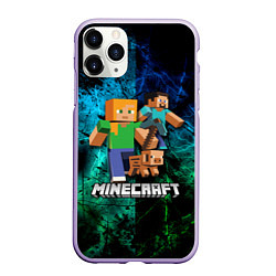 Чехол iPhone 11 Pro матовый Minecraft Майнкрафт, цвет: 3D-светло-сиреневый