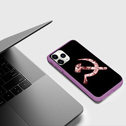 Чехол iPhone 11 Pro матовый Anime USSR, цвет: 3D-фиолетовый — фото 2