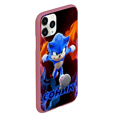 Чехол iPhone 11 Pro матовый SONIC / 3D-Малиновый – фото 2