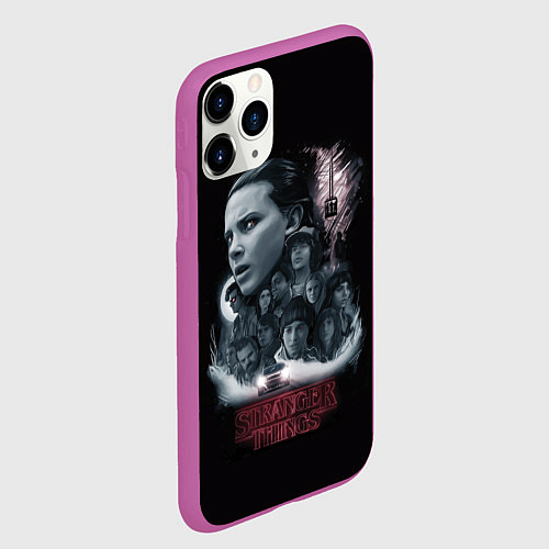 Чехол iPhone 11 Pro матовый Очень Странные Дела / 3D-Фиолетовый – фото 2