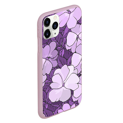 Чехол iPhone 11 Pro матовый Цветы / 3D-Розовый – фото 2