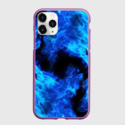 Чехол iPhone 11 Pro матовый СИНИЙ ОГОНЬ, цвет: 3D-фиолетовый