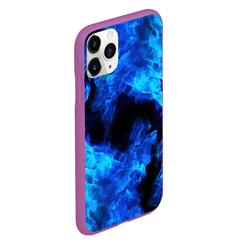 Чехол iPhone 11 Pro матовый СИНИЙ ОГОНЬ / 3D-Фиолетовый – фото 2