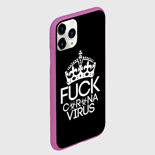 Чехол iPhone 11 Pro матовый F*ck coronavirus / 3D-Фиолетовый – фото 2