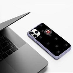 Чехол iPhone 11 Pro матовый Umbrella Corp, цвет: 3D-светло-сиреневый — фото 2