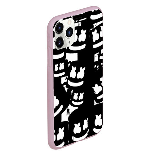 Чехол iPhone 11 Pro матовый Marshmello / 3D-Розовый – фото 2