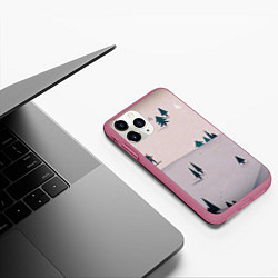 Чехол iPhone 11 Pro матовый Snow 1, цвет: 3D-малиновый — фото 2