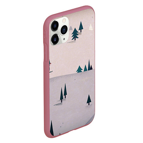 Чехол iPhone 11 Pro матовый Snow 1 / 3D-Малиновый – фото 2