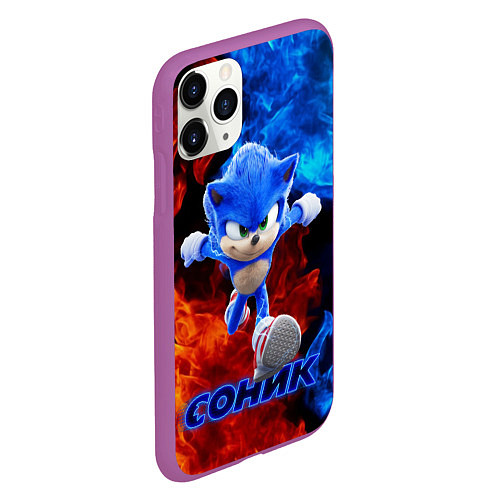 Чехол iPhone 11 Pro матовый SONIC / 3D-Фиолетовый – фото 2