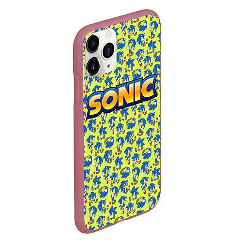 Чехол iPhone 11 Pro матовый SONIC / 3D-Малиновый – фото 2