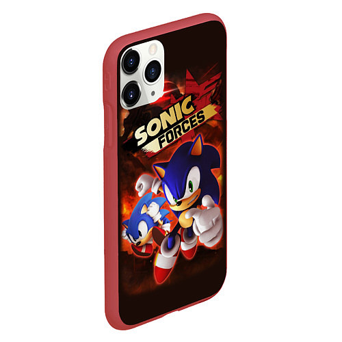 Чехол iPhone 11 Pro матовый SONIC / 3D-Красный – фото 2