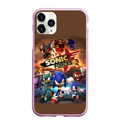 Чехол iPhone 11 Pro матовый SONIC, цвет: 3D-розовый