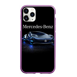 Чехол iPhone 11 Pro матовый MERCEDES, цвет: 3D-фиолетовый