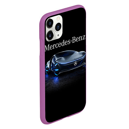 Чехол iPhone 11 Pro матовый MERCEDES / 3D-Фиолетовый – фото 2