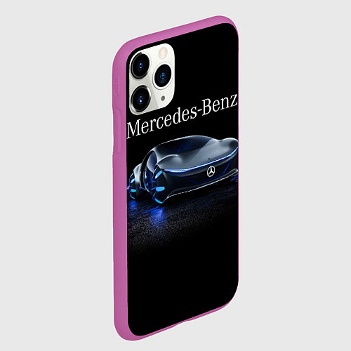 Чехол iPhone 11 Pro матовый MERCEDES / 3D-Фиолетовый – фото 2