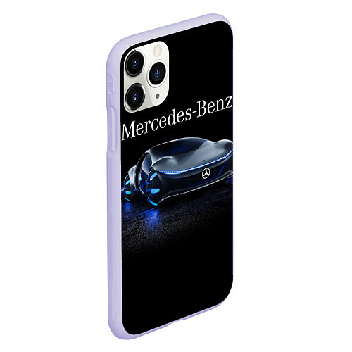 Чехол iPhone 11 Pro матовый MERCEDES / 3D-Светло-сиреневый – фото 2