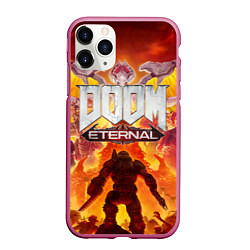 Чехол iPhone 11 Pro матовый DOOM Eternal, цвет: 3D-малиновый