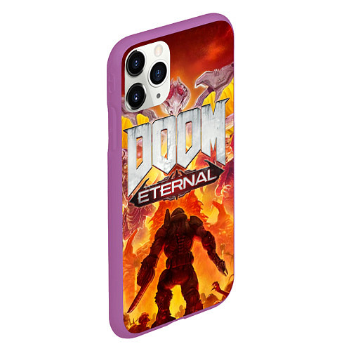 Чехол iPhone 11 Pro матовый DOOM Eternal / 3D-Фиолетовый – фото 2