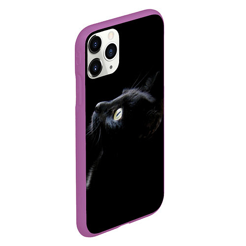 Чехол iPhone 11 Pro матовый Кот / 3D-Фиолетовый – фото 2