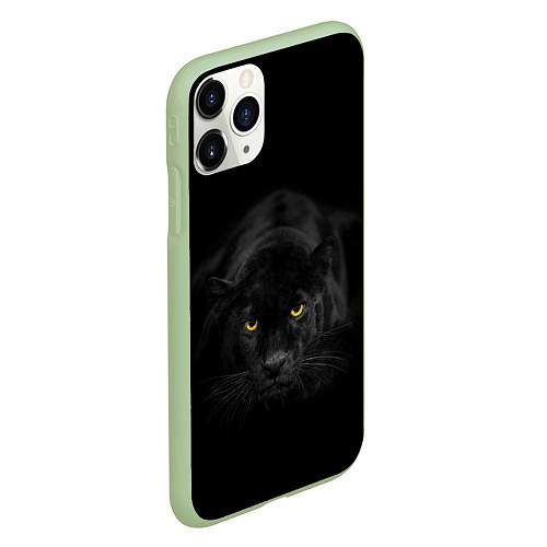 Чехол iPhone 11 Pro матовый Пантера / 3D-Салатовый – фото 2