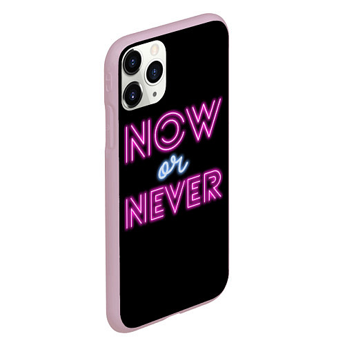 Чехол iPhone 11 Pro матовый Сейчас или никогда / 3D-Розовый – фото 2