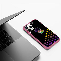 Чехол iPhone 11 Pro матовый Jojo diamond, цвет: 3D-малиновый — фото 2