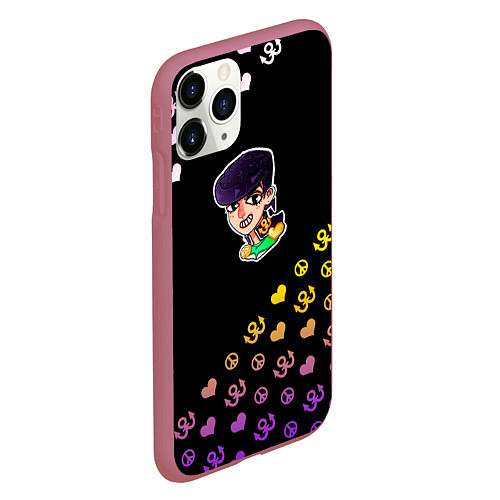 Чехол iPhone 11 Pro матовый Jojo diamond / 3D-Малиновый – фото 2