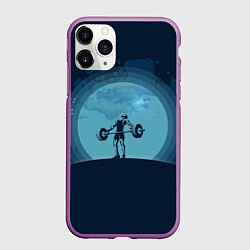 Чехол iPhone 11 Pro матовый Тяжёлая атлетика, цвет: 3D-фиолетовый