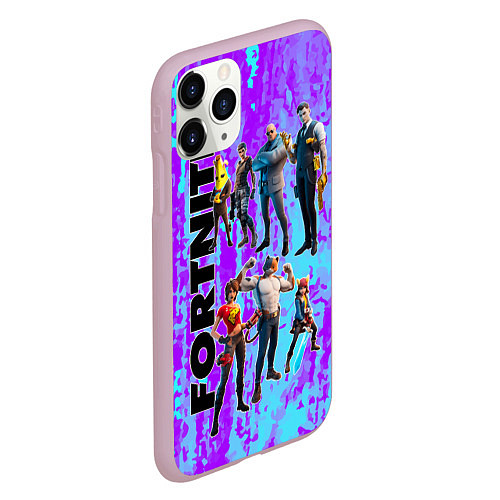 Чехол iPhone 11 Pro матовый Fortnite / 3D-Розовый – фото 2