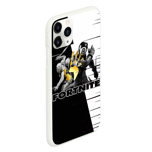 Чехол iPhone 11 Pro матовый Fortnite / 3D-Белый – фото 2