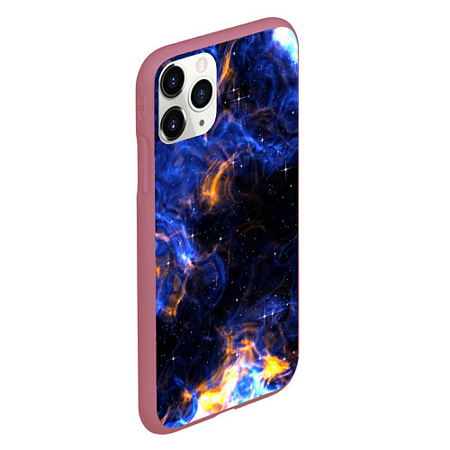 Чехол iPhone 11 Pro матовый Космос / 3D-Малиновый – фото 2