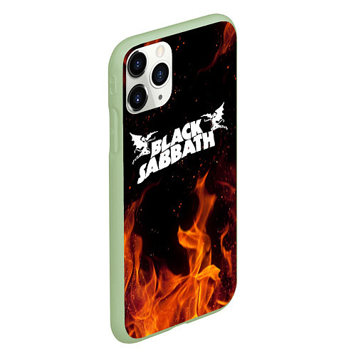 Чехол iPhone 11 Pro матовый Black Sabbath / 3D-Салатовый – фото 2