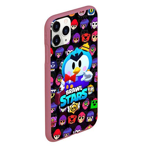 Чехол iPhone 11 Pro матовый Brawl stars MRP / 3D-Малиновый – фото 2