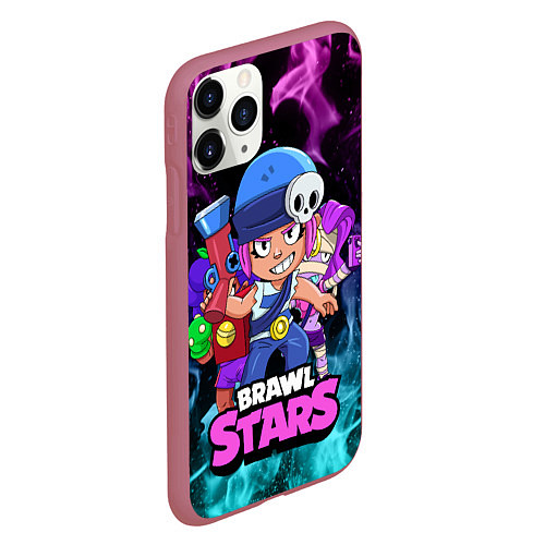 Чехол iPhone 11 Pro матовый BRAWL STARS PENNY, / 3D-Малиновый – фото 2