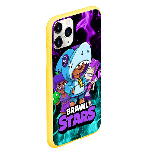 Чехол iPhone 11 Pro матовый BRAWL STARS LEON SHARK / 3D-Желтый – фото 2