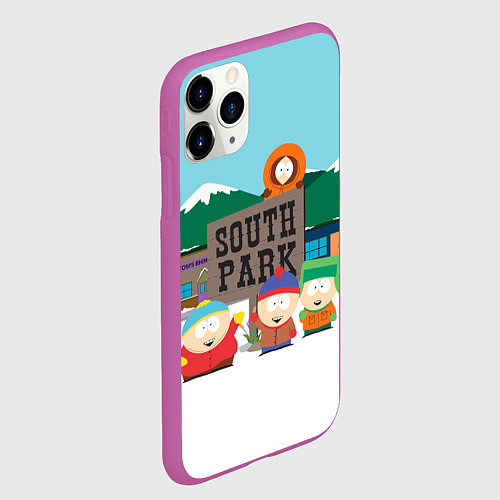 Чехол iPhone 11 Pro матовый Южный Парк / 3D-Фиолетовый – фото 2