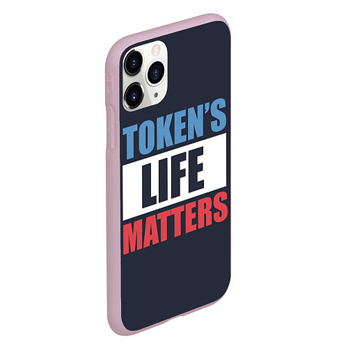 Чехол iPhone 11 Pro матовый TOKENS LIFE MATTERS / 3D-Розовый – фото 2