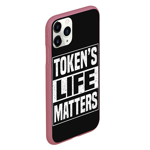 Чехол iPhone 11 Pro матовый TOKENS LIFE MATTERS / 3D-Малиновый – фото 2