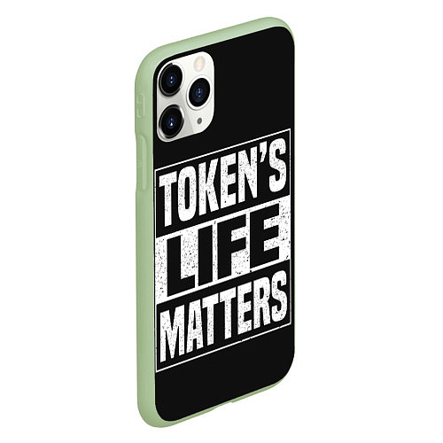Чехол iPhone 11 Pro матовый TOKENS LIFE MATTERS / 3D-Салатовый – фото 2